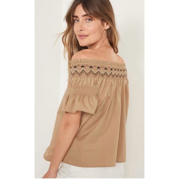 Old Navy‎ Smocked Off the Shoulder Top Blouse Size XXL Brown - Picture 3 of 9